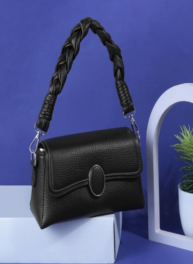Mochi Women Black Shoulder Bag (66-207) - Image 2